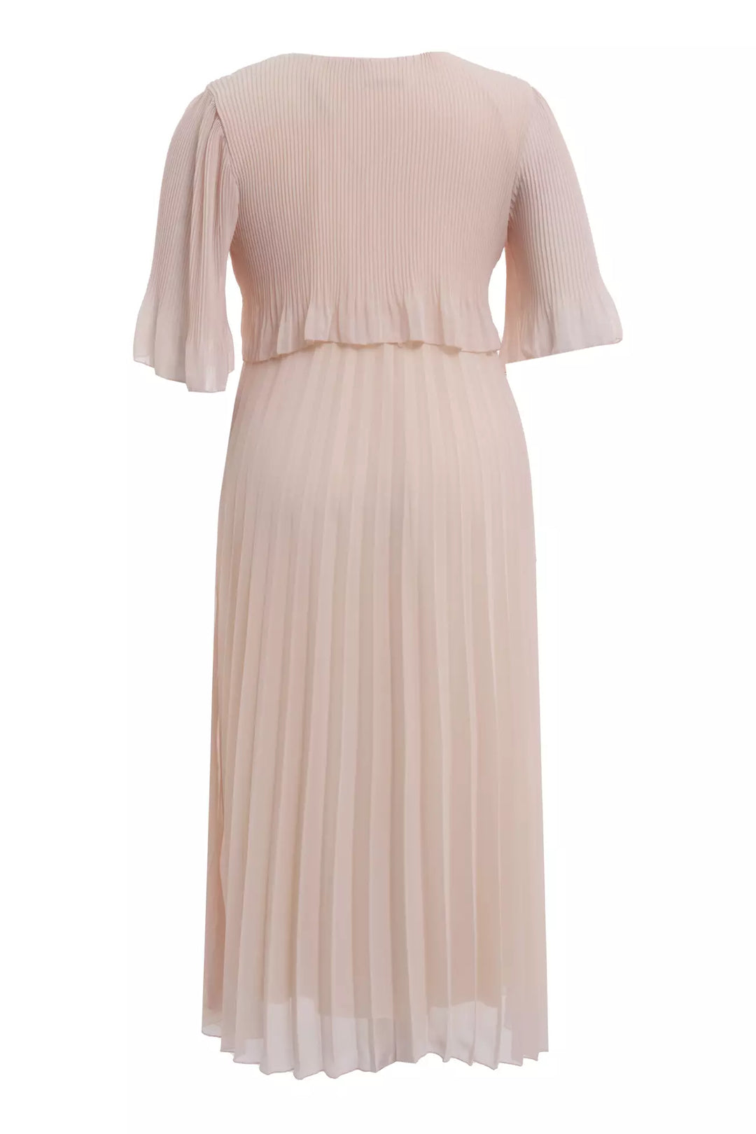 FRV Beige plus size chiffon short sleeve midi dress - Backnang