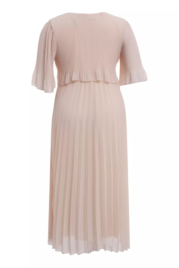 FRV Beige plus size chiffon short sleeve midi dress - Backnang