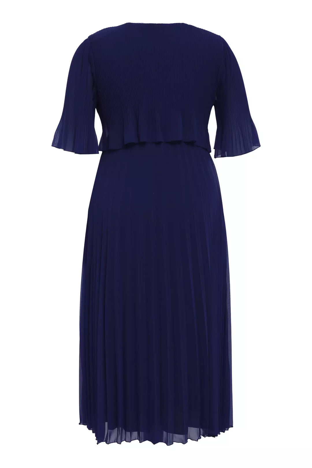 FRV Navy blue plus size chiffon short sleeve midi dress - Drobeta-Turnu Severin