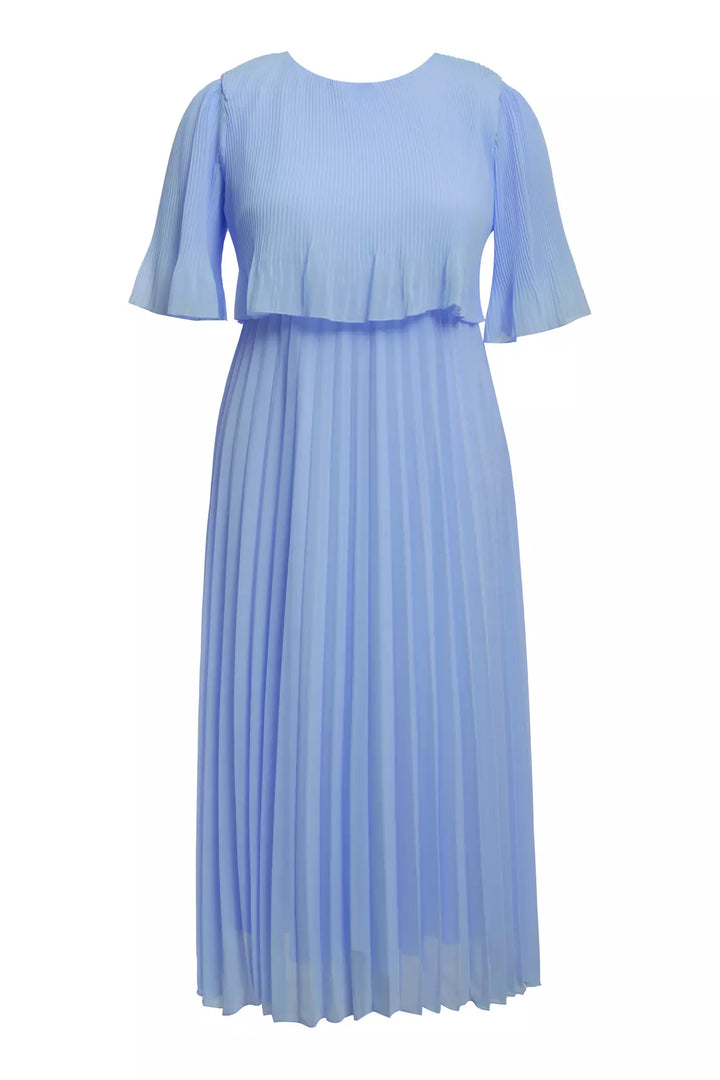FRV Blue plus size chiffon short sleeve midi dress - Zaragoza