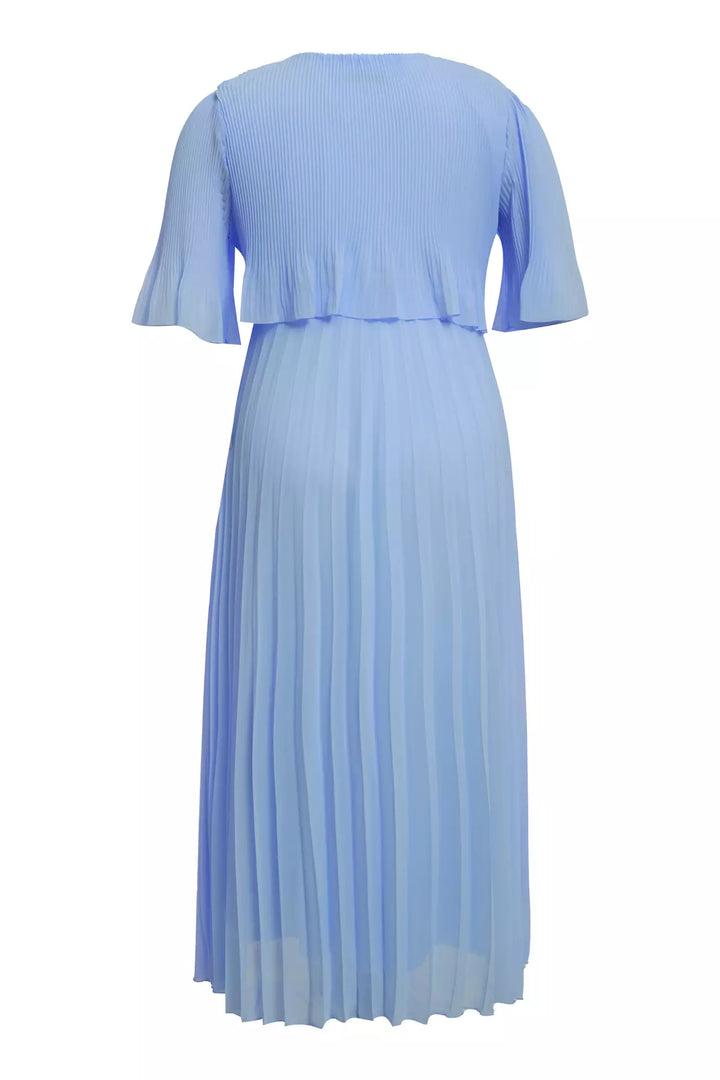 FRV Blue plus size chiffon short sleeve midi dress - Zaragoza