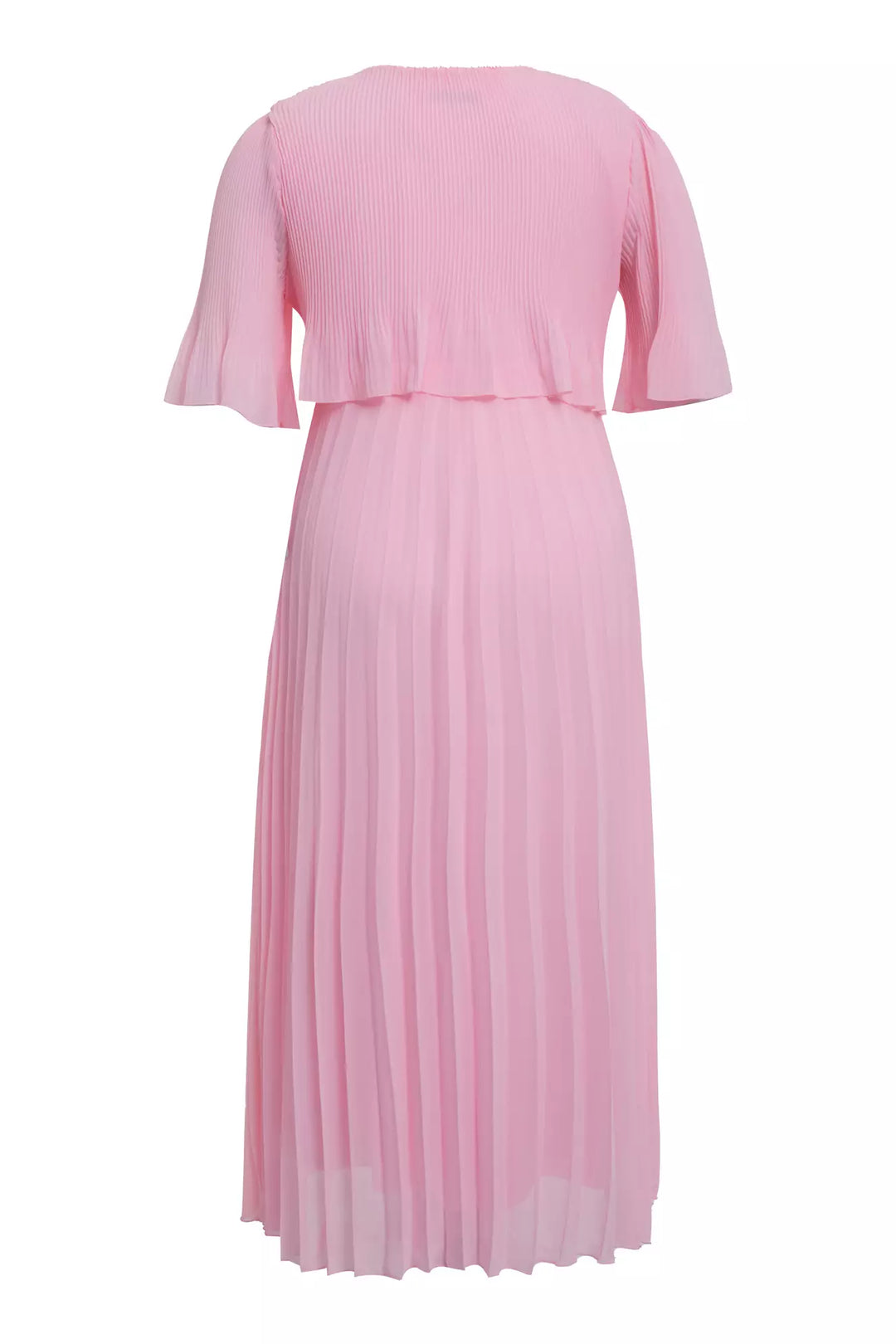 FRV Pink plus size chiffon short sleeve midi dress - Welling