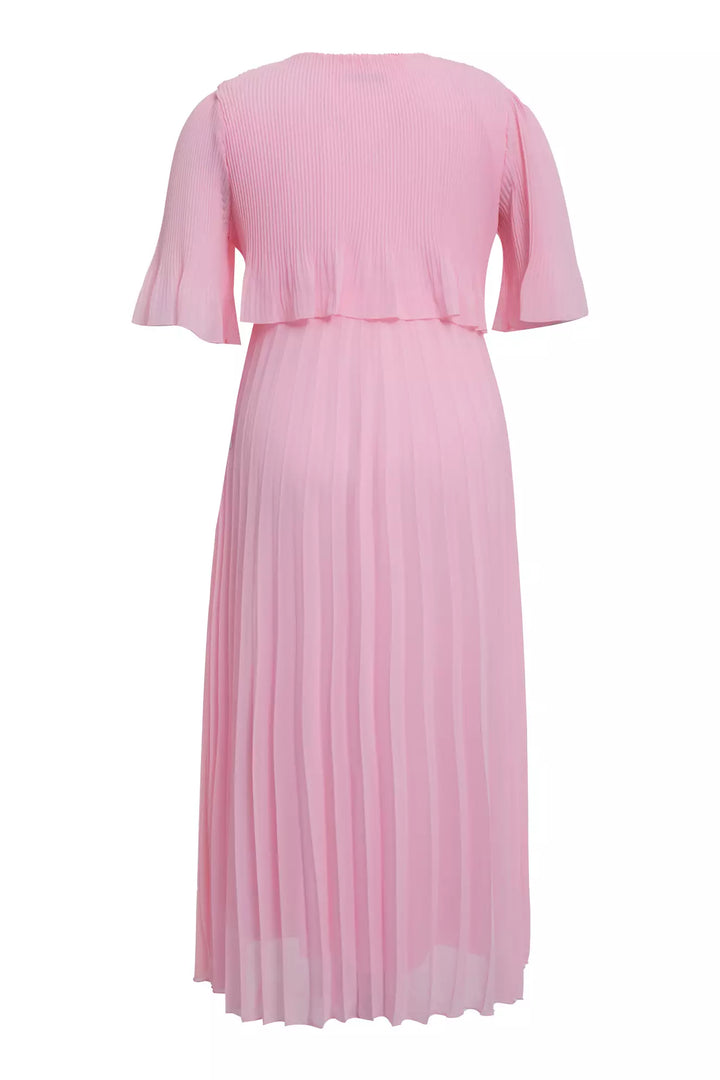 FRV Pink plus size chiffon short sleeve midi dress - Welling