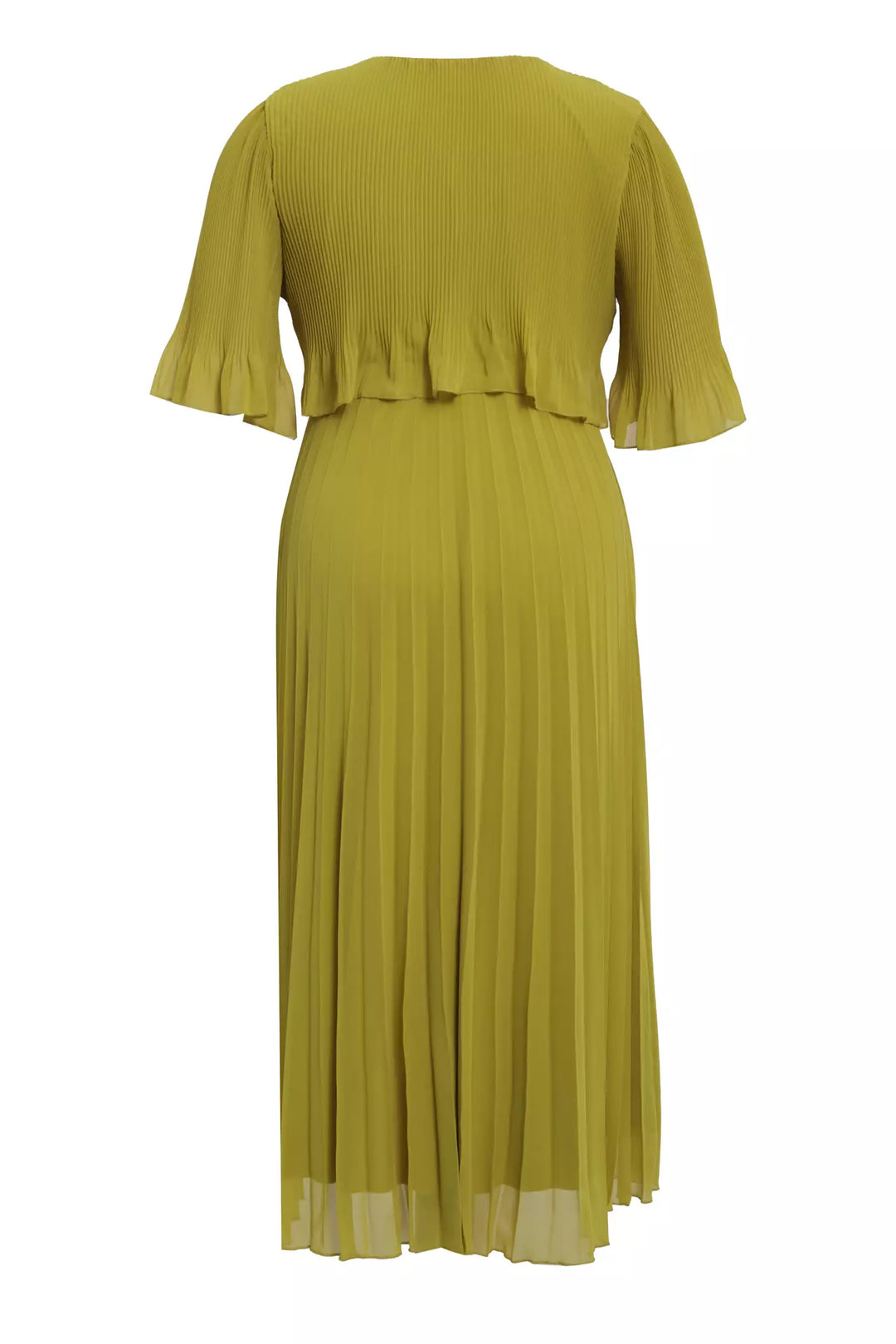FRV Peanut green plus size chiffon short sleeve midi dress - Cento