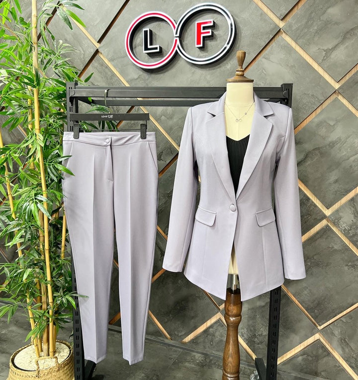NDL Women Buttoned Atlas Women's Suit Gray - Tartu