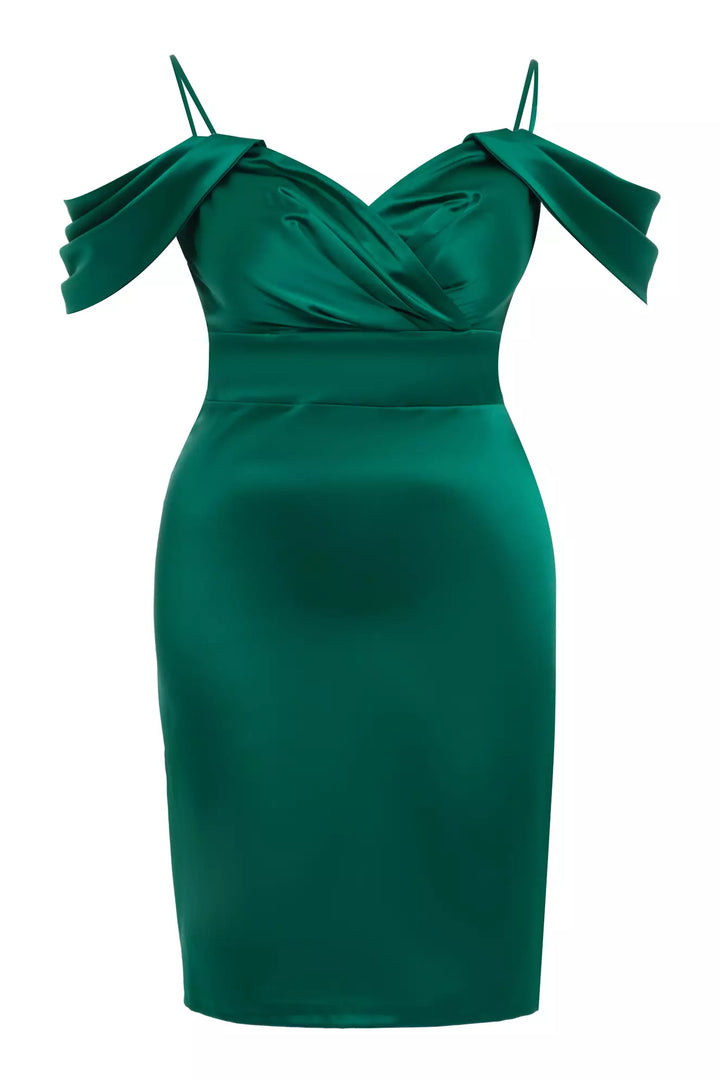 FRV Green plus size satin sleeveless mini dress - Penafiel
