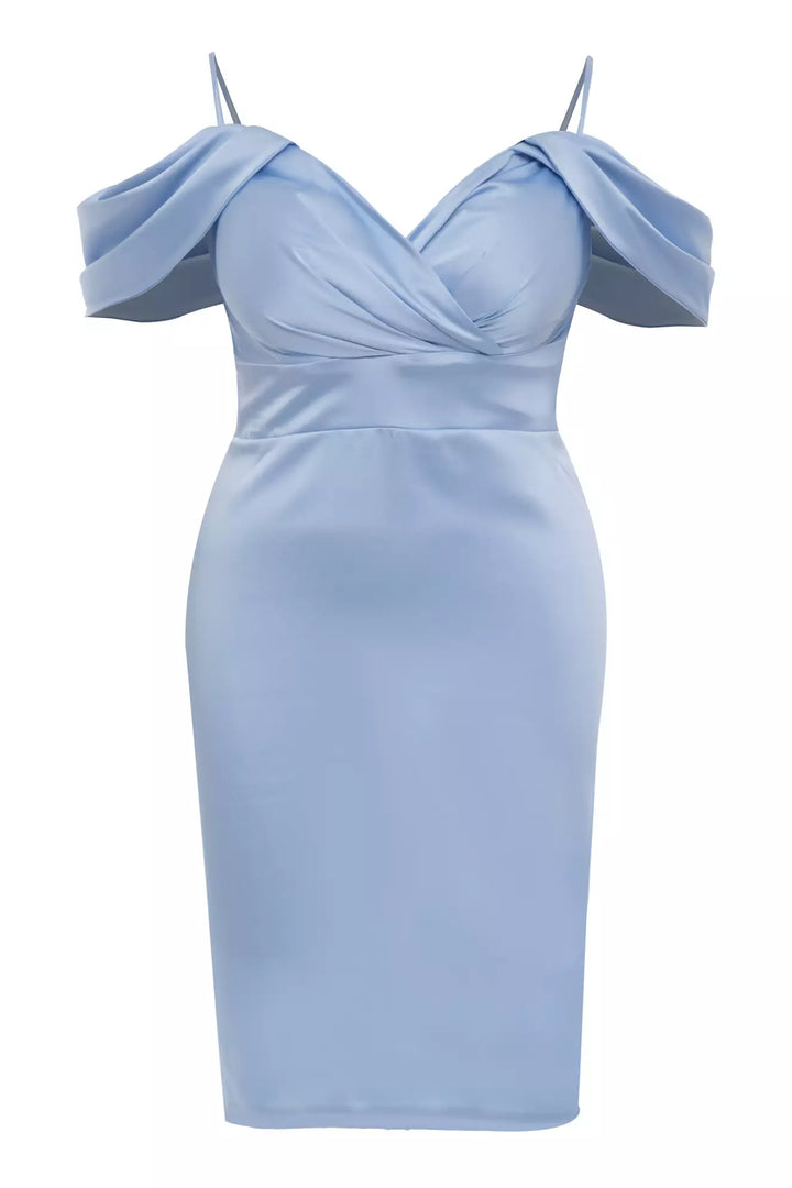 FRV Blue plus size satin sleeveless mini dress - Turnhout