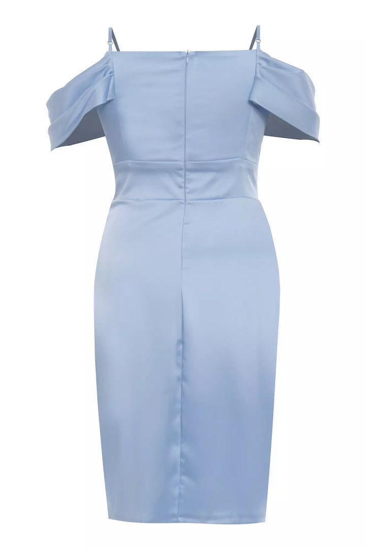 FRV Blue plus size satin sleeveless mini dress - Turnhout