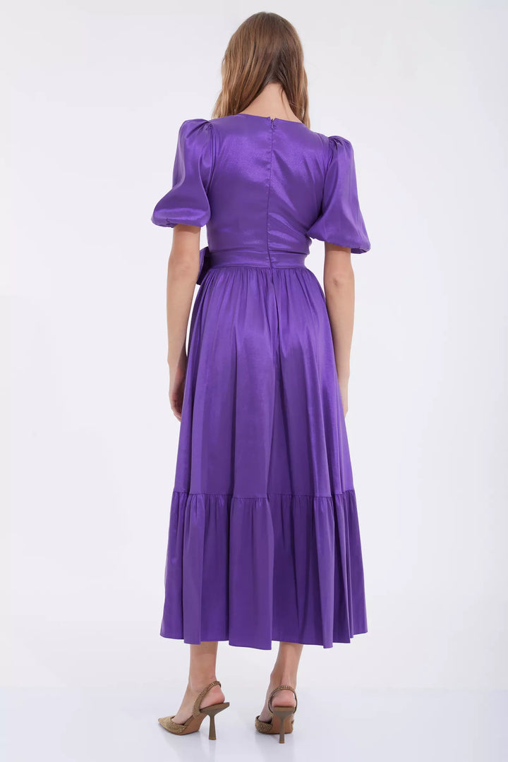 FRV Purple tafta sleeveless midi dress - Cunduacán