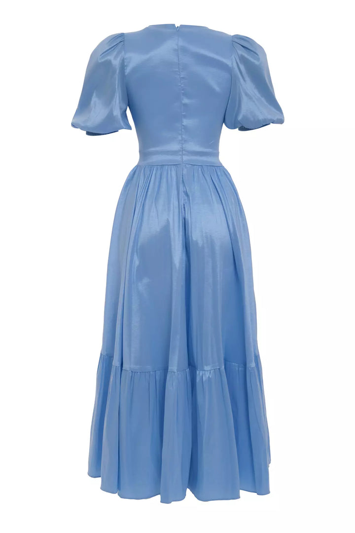 FRV Blue tafta sleeveless midi dress - Germantown