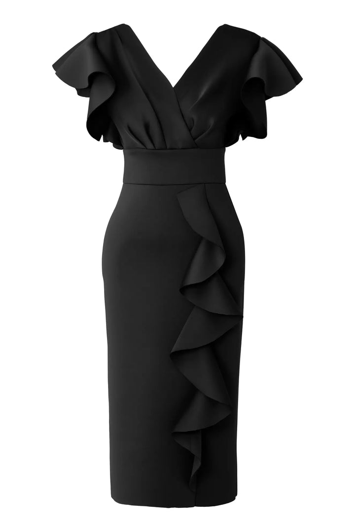 FRV Black dolphin sleeveless midi dress - Norristown