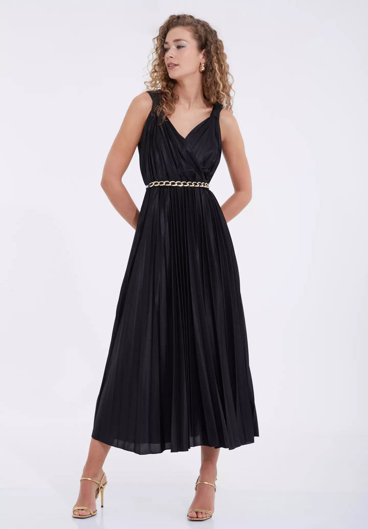 FRV Black sandy sleeveless midi dress - Hampton