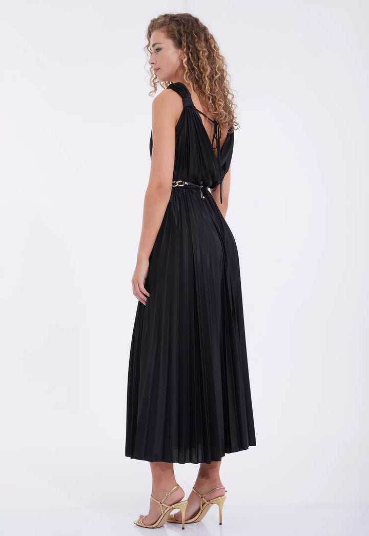 FRV Black sandy sleeveless midi dress - Hampton