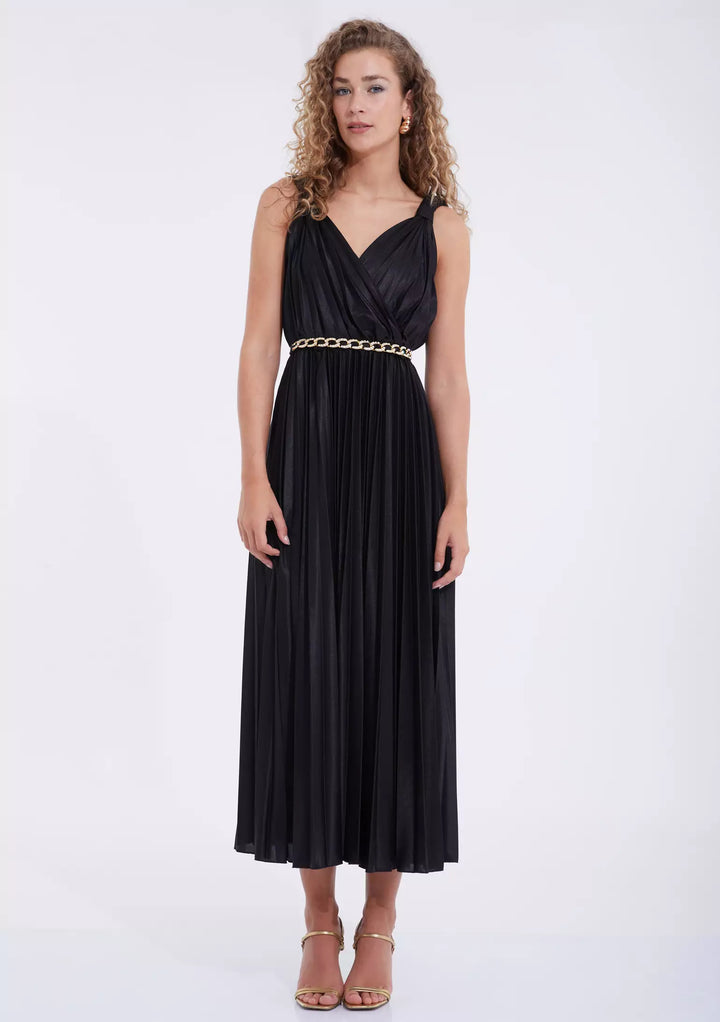 FRV Black sandy sleeveless midi dress - Hampton