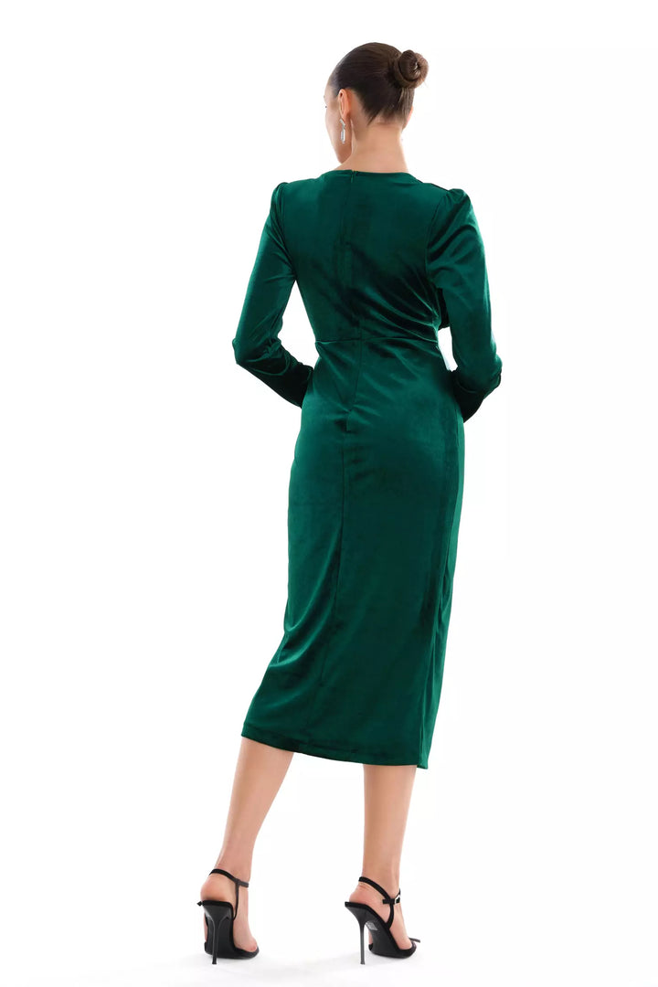 FRV Green velvet long sleeve midi dress - Egypt Lake-Leto