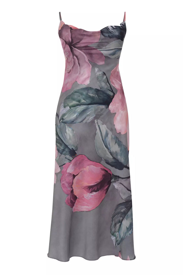 FRV Printed satin sleeveless midi dress - Middletown