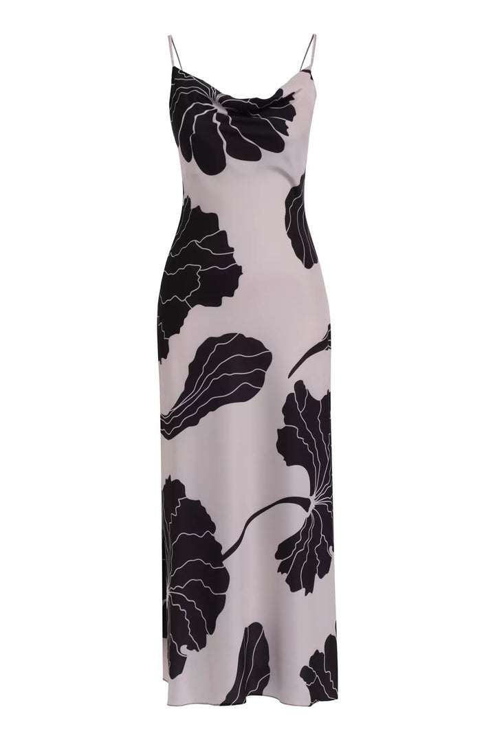 FRV Printed satin sleeveless midi dress - Nueva Rosita
