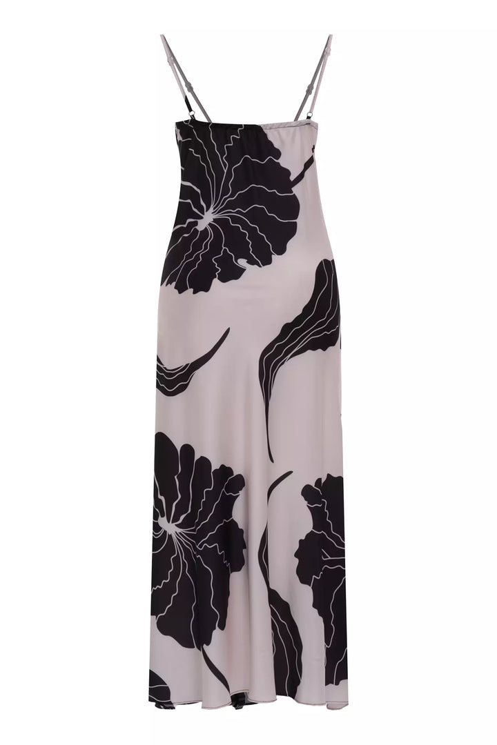 FRV Printed satin sleeveless midi dress - Nueva Rosita