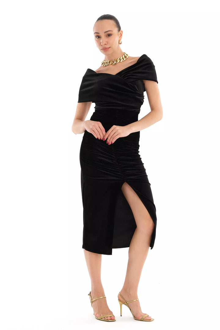 FRV Black velvet sleeveless midi dress - Niagara Falls
