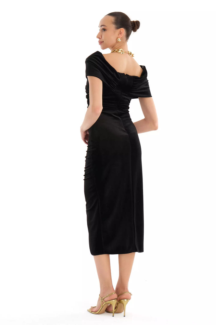 FRV Black velvet sleeveless midi dress - Niagara Falls