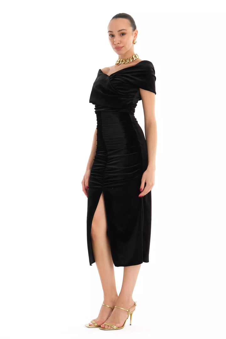 FRV Black velvet sleeveless midi dress - Niagara Falls