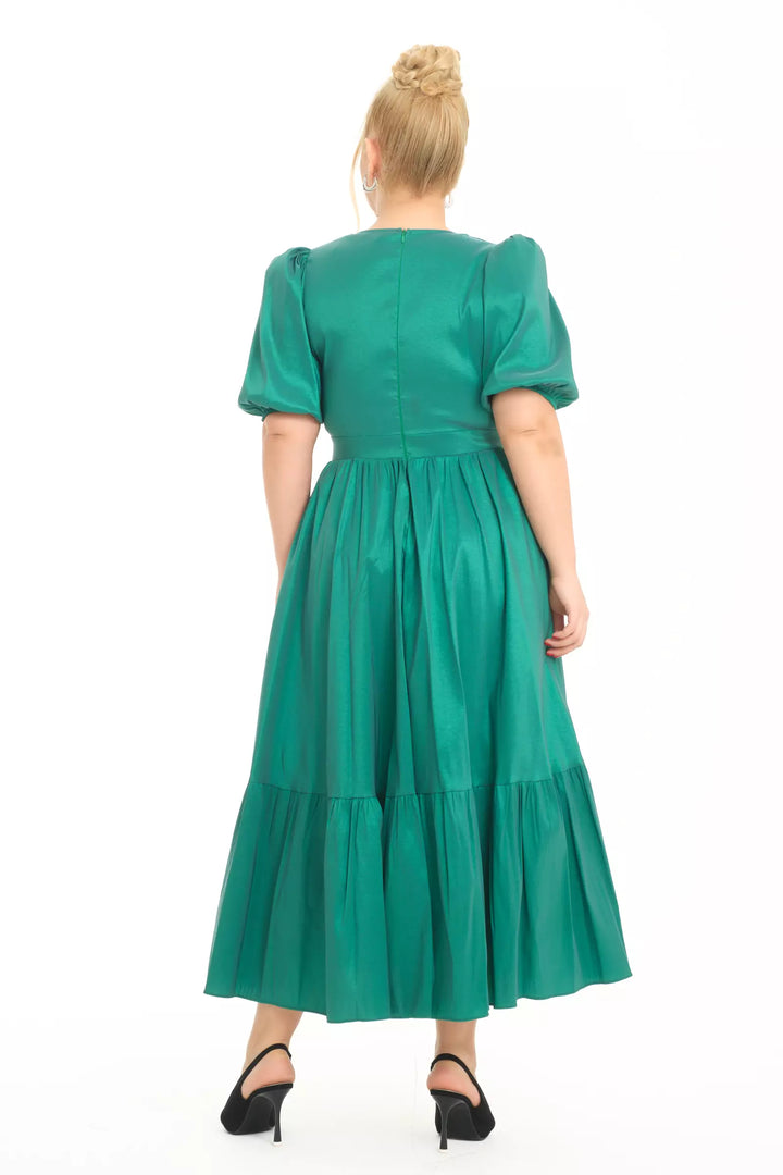 FRV Green plus size tafta sleeveless maxi dress - Oranienburg