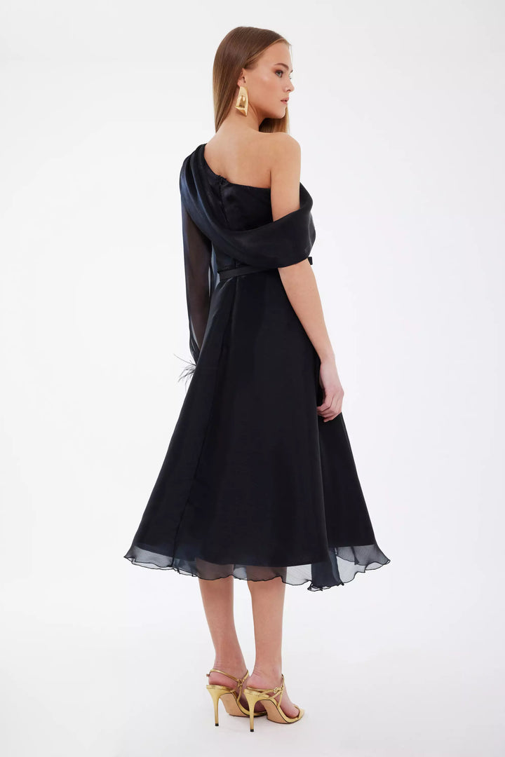 FRV Black tulle single sleeve midi dress - Highlands Ranch
