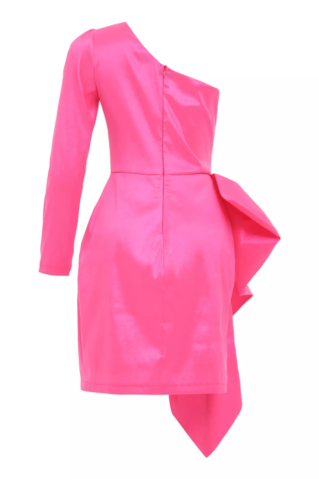 FRV Fuchsia satin single sleeve mini dress - Barletta
