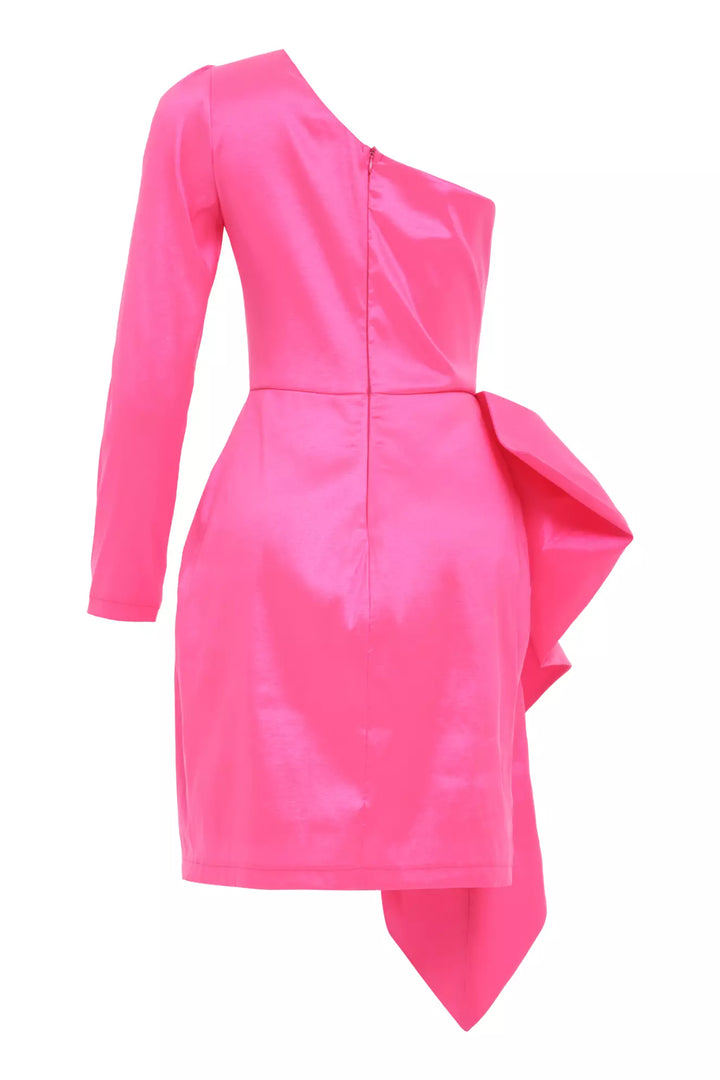 FRV Fuchsia satin single sleeve mini dress - Barletta