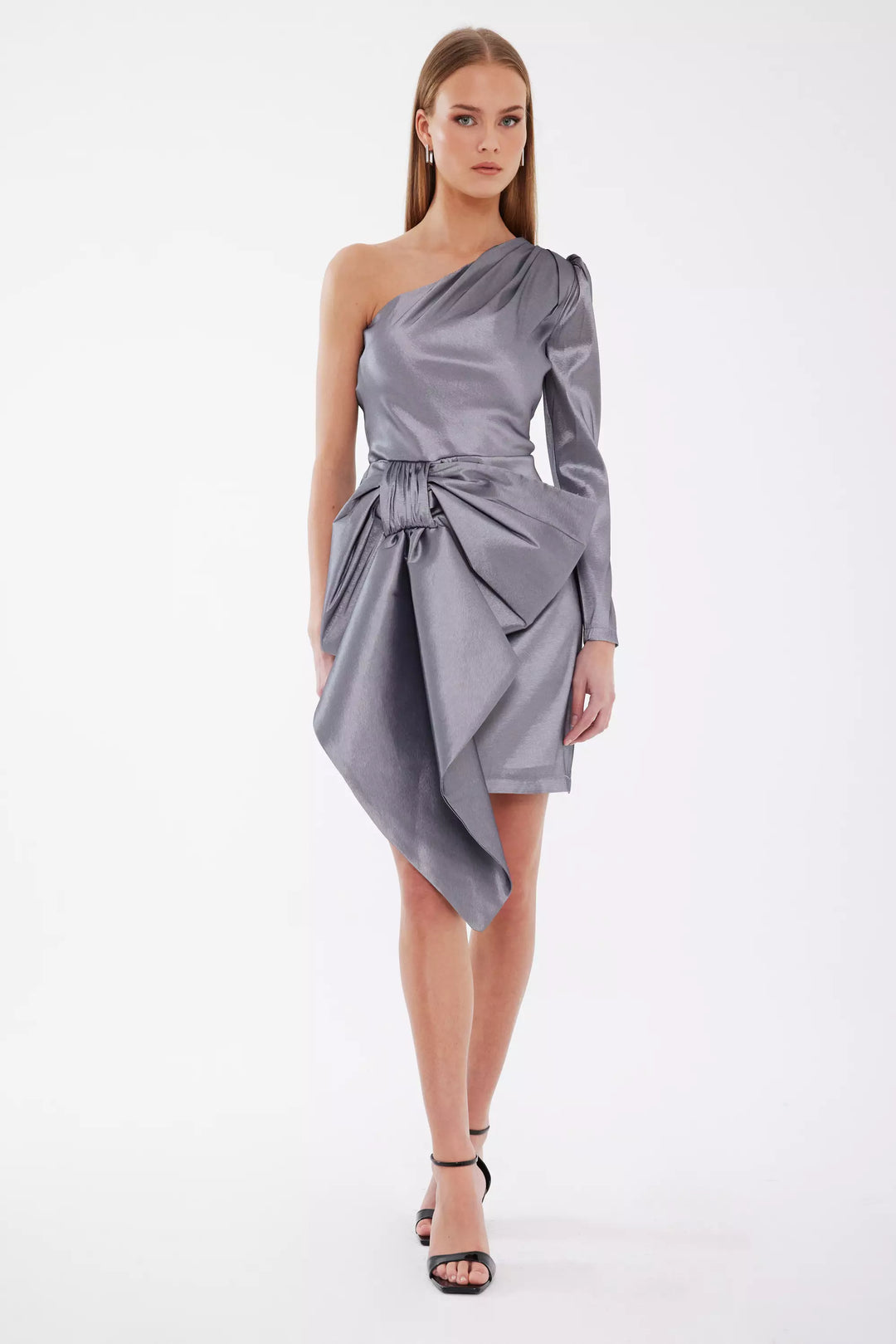 FRV Gray tafta single sleeve mini dress - Brighton
