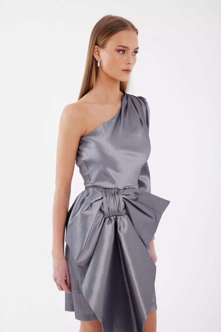 FRV Gray tafta single sleeve mini dress - Brighton
