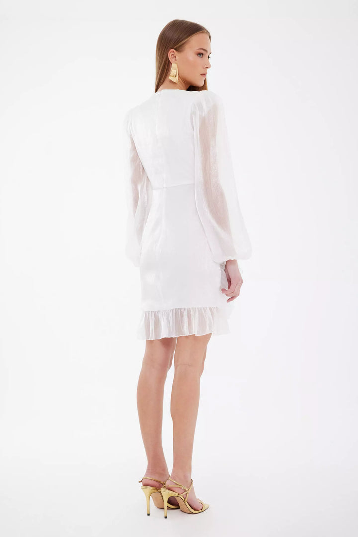 FRV White tulle long sleeve mini dress - Rancho Cucamonga