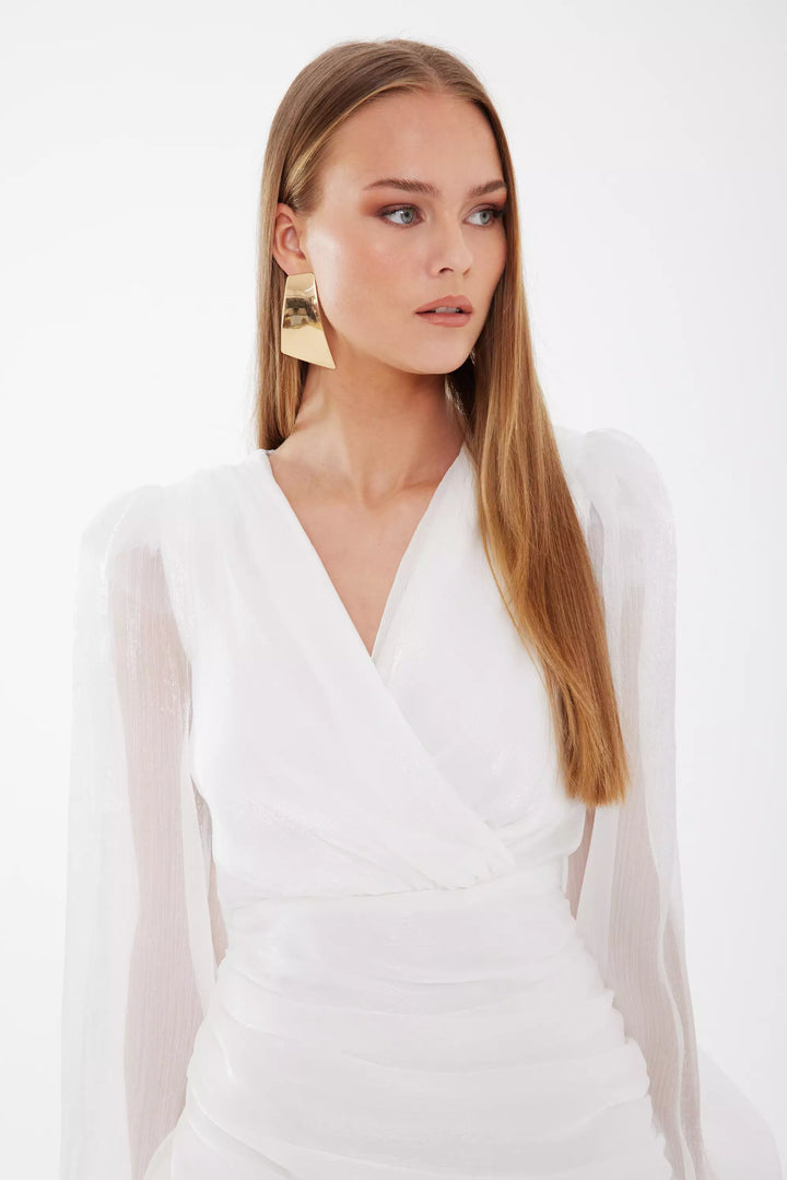 FRV White tulle long sleeve mini dress - Rancho Cucamonga