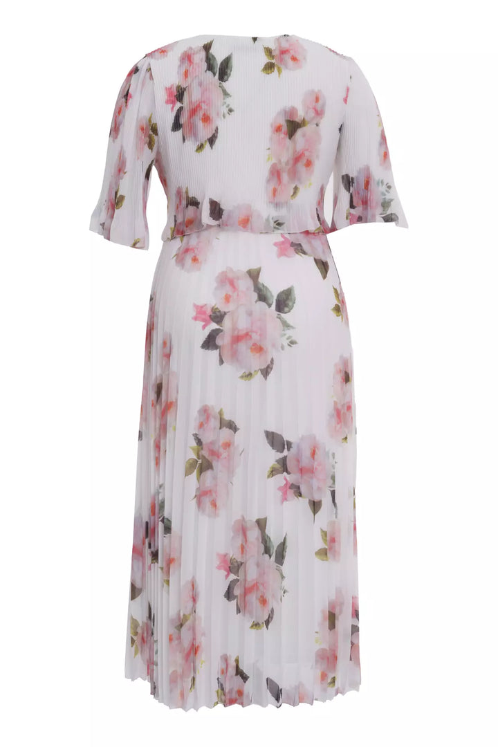 FRV Printed plus size chiffon short sleeve midi dress - Hinckley
