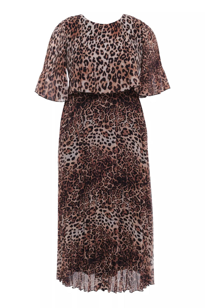 FRV Printed plus size chiffon short sleeve midi dress - Woodlawn