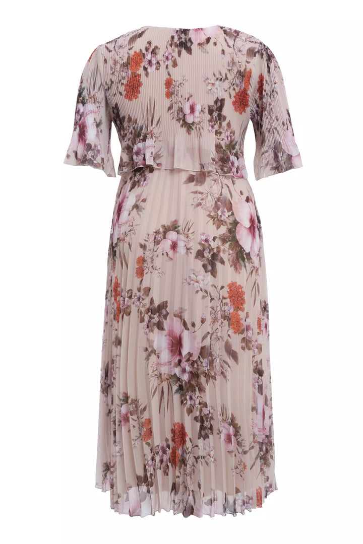 FRV Printed plus size chiffon short sleeve midi dress - Ardea