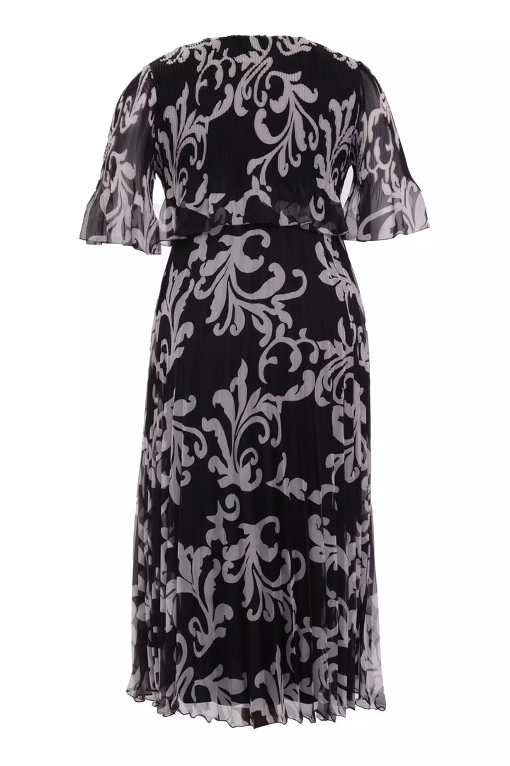 FRV Printed plus size chiffon short sleeve midi dress - Lugo