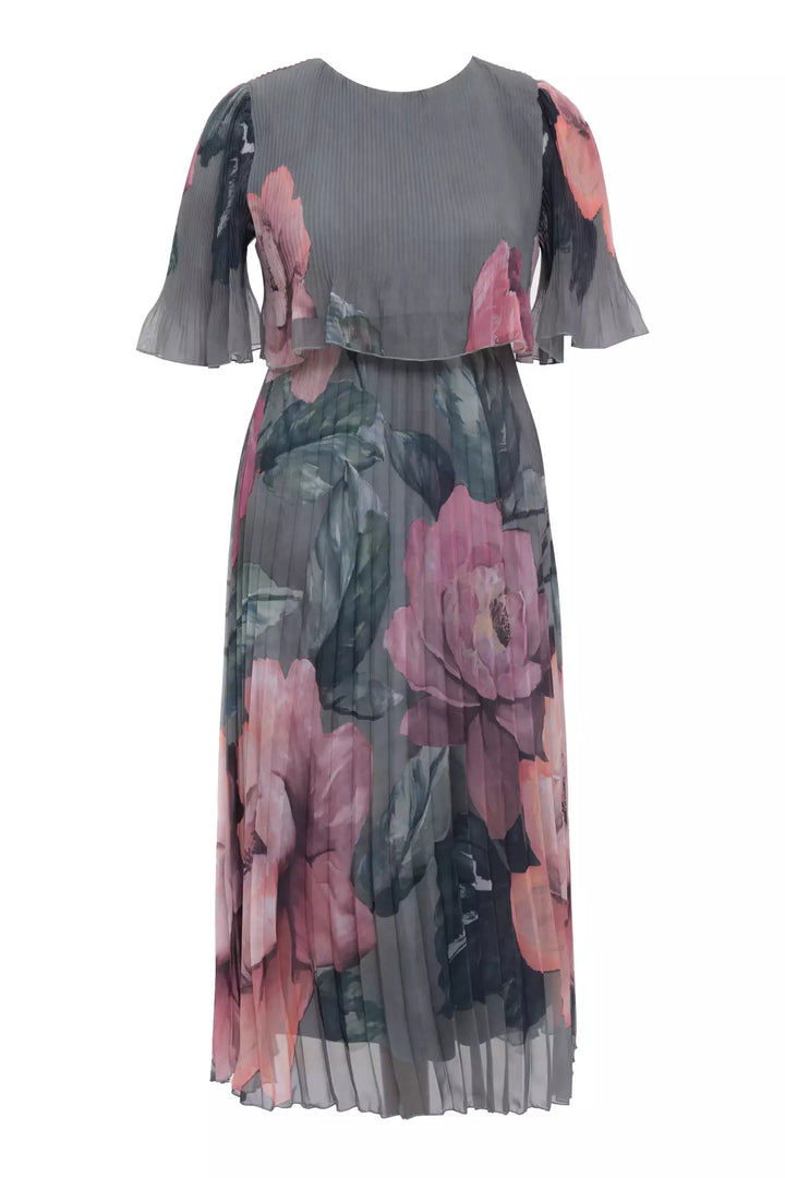 FRV Printed plus size chiffon short sleeve midi dress - Newark