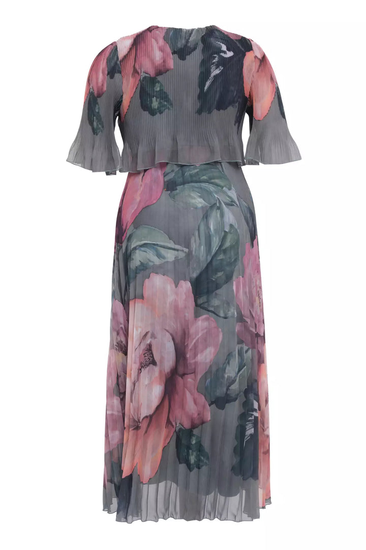 FRV Printed plus size chiffon short sleeve midi dress - Newark