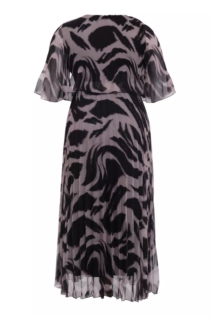 FRV Printed plus size chiffon short sleeve midi dress - Hicksville