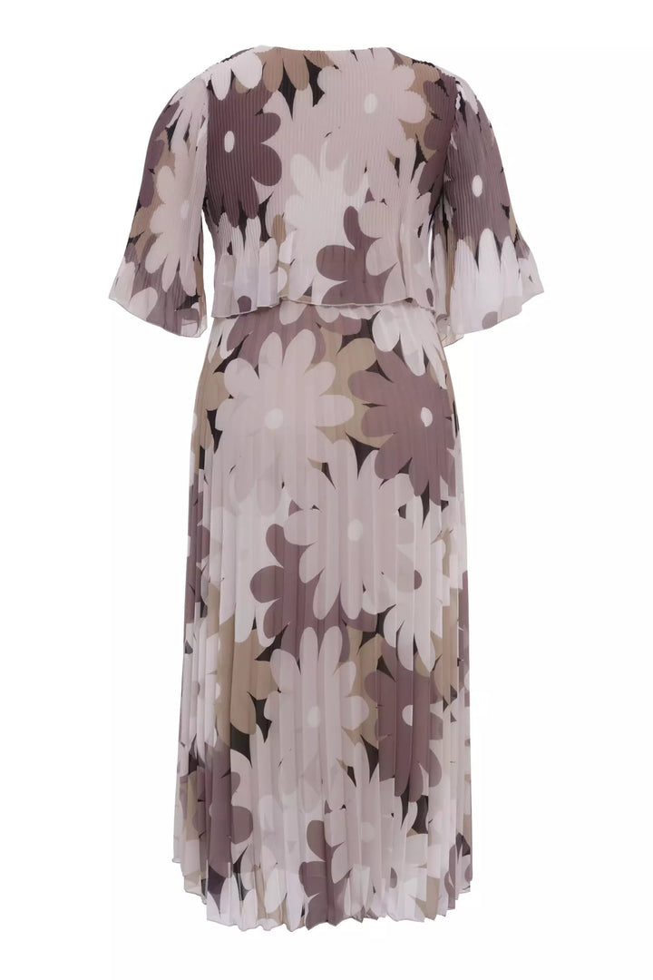 FRV Printed plus size chiffon short sleeve midi dress - Basingstoke