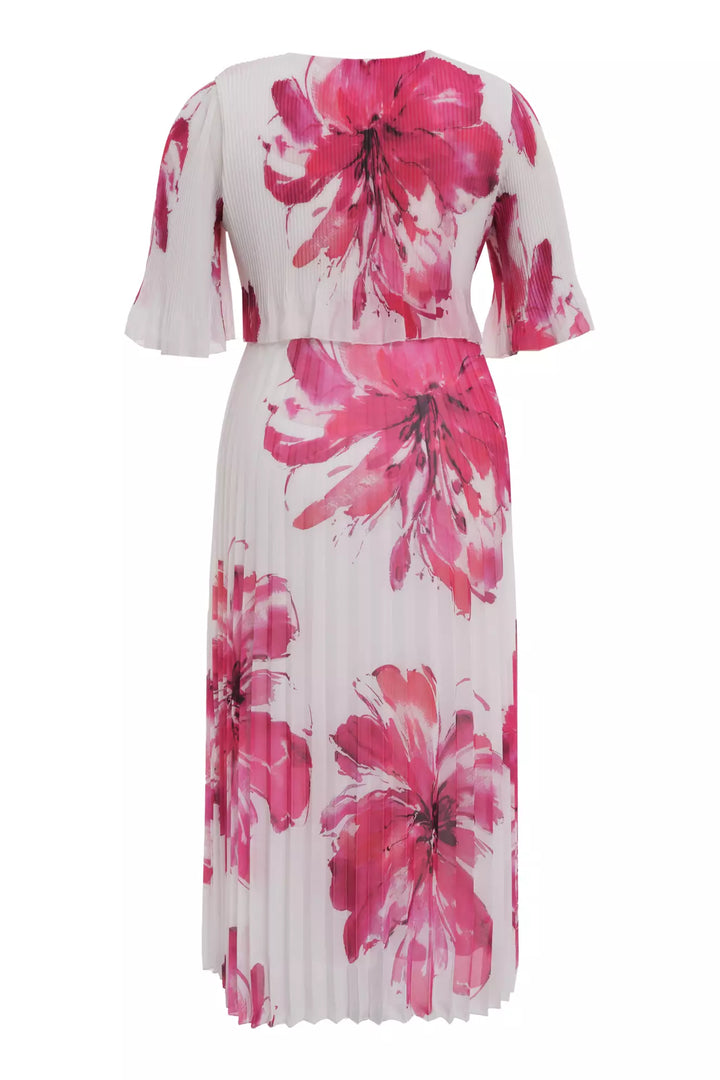 FRV Printed plus size chiffon short sleeve midi dress - East Kilbride