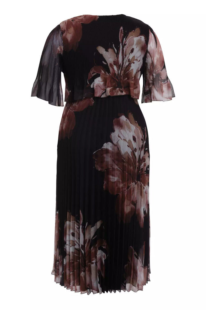 FRV Printed plus size chiffon short sleeve midi dress - Mascouche