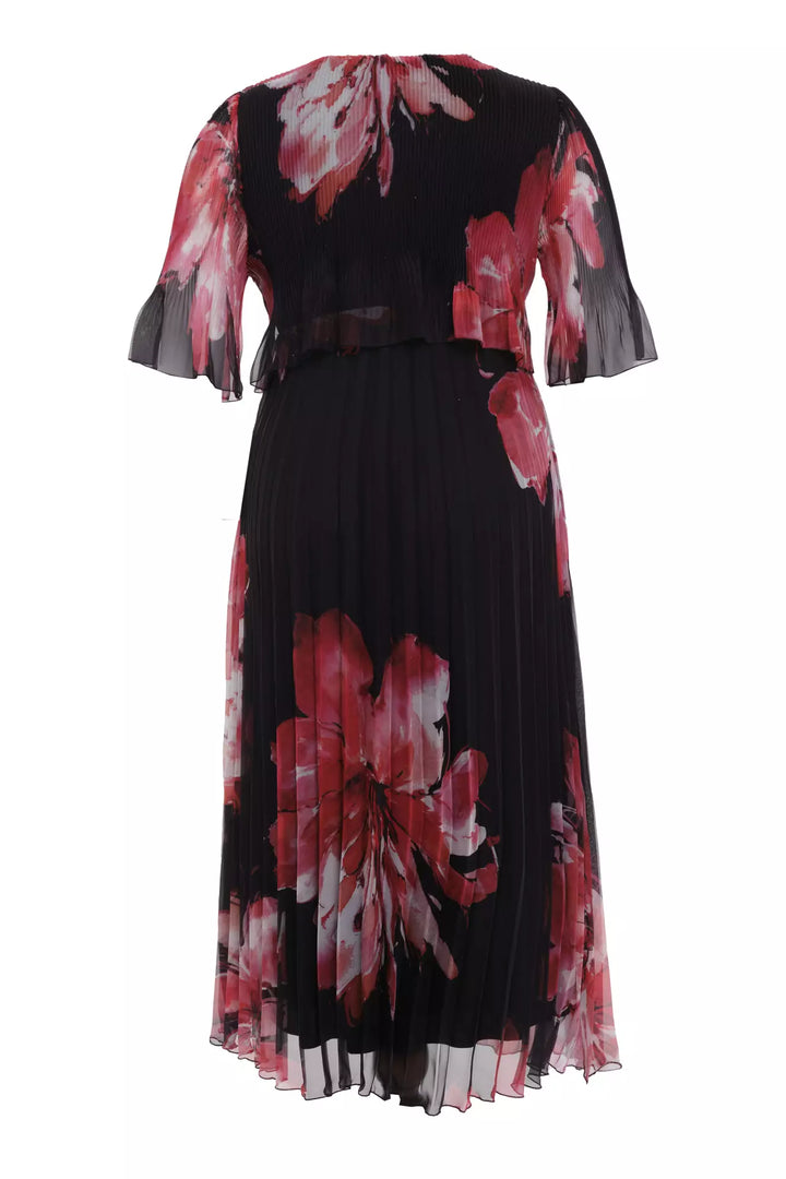 FRV Printed plus size chiffon short sleeve midi dress - Freeport