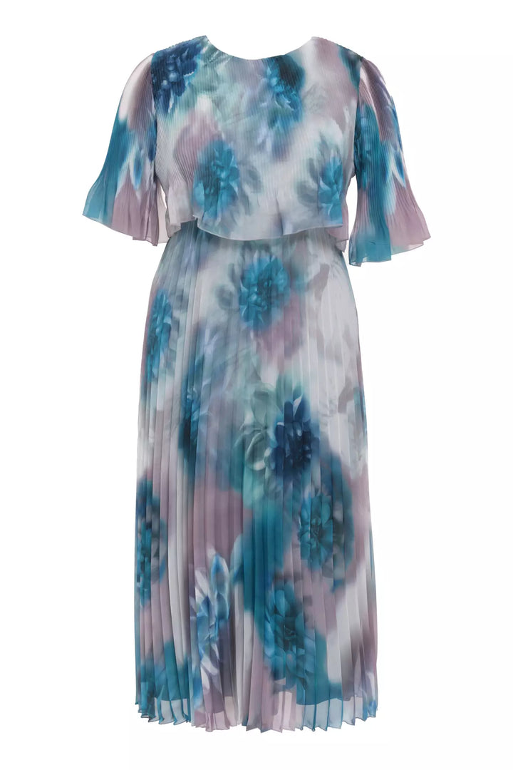 FRV Printed plus size chiffon short sleeve midi dress - Granada
