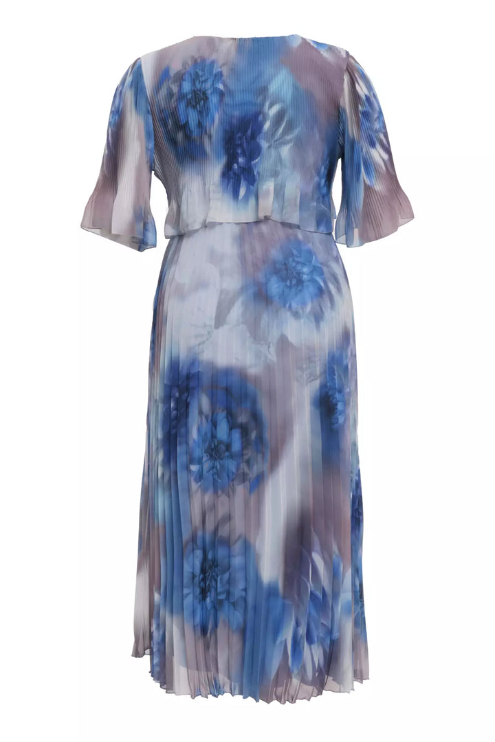 FRV Printed plus size chiffon short sleeve midi dress - Laredo
