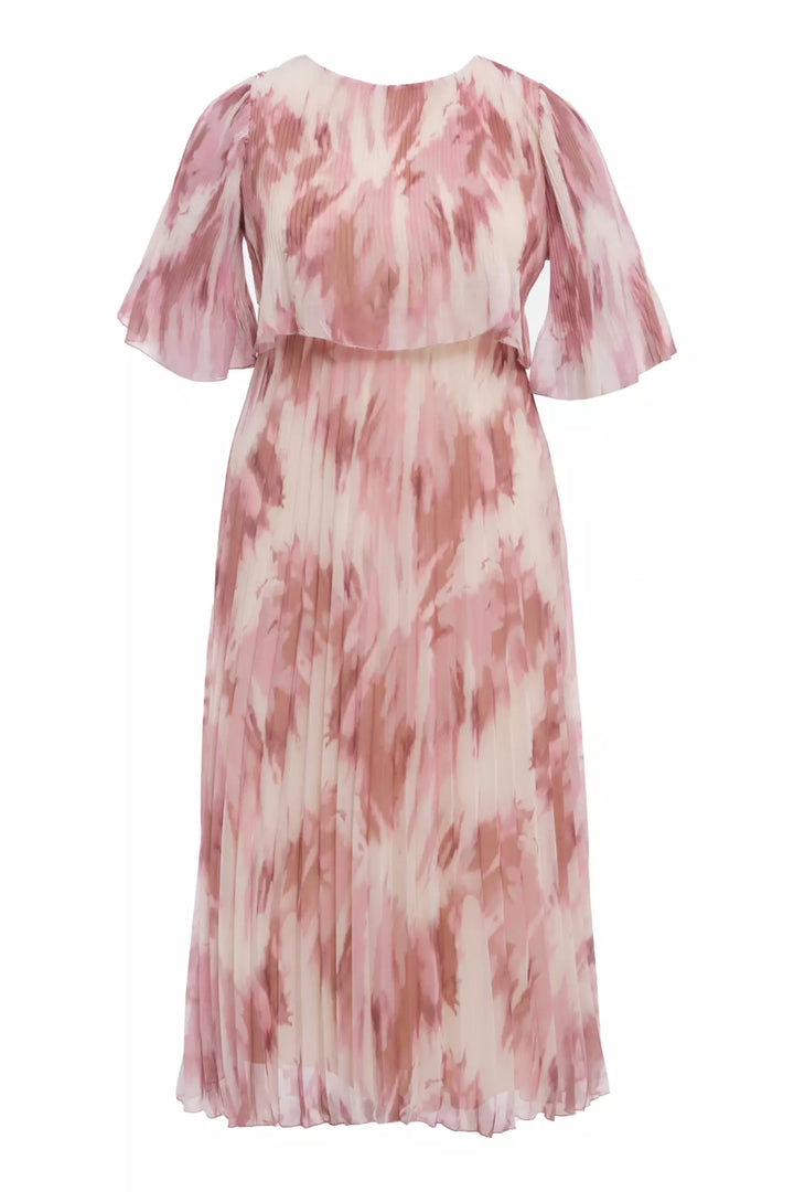 FRV Printed plus size chiffon short sleeve midi dress - Konotop