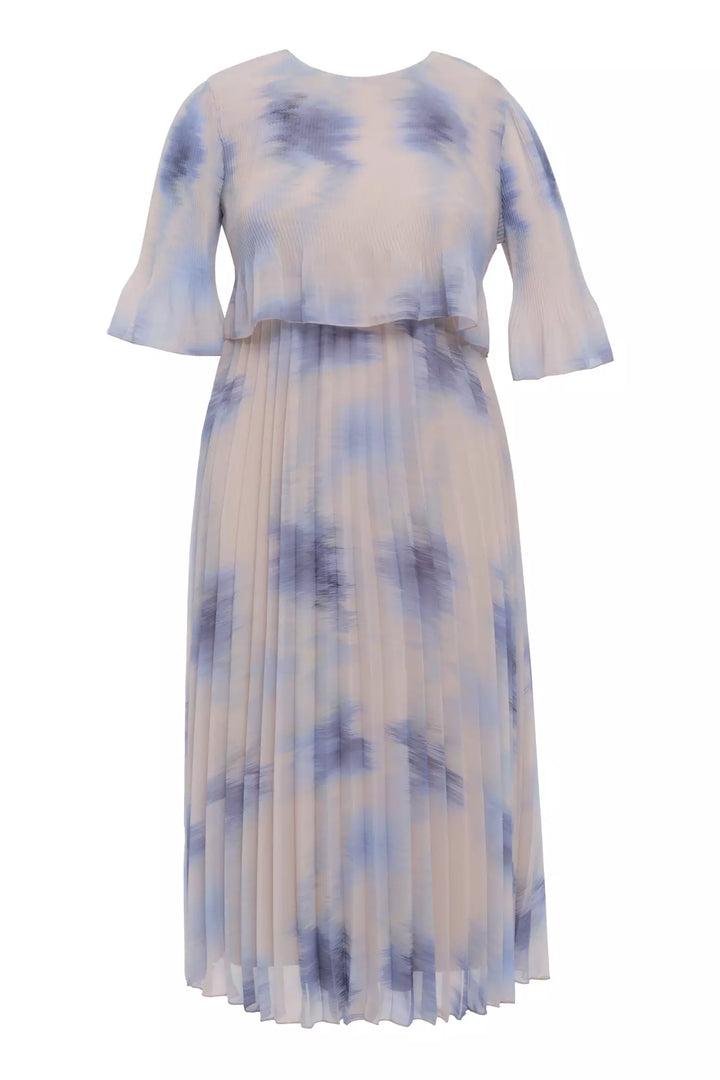 FRV Printed plus size chiffon short sleeve midi dress - Lakewood