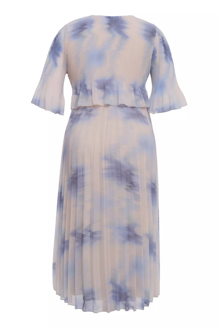 FRV Printed plus size chiffon short sleeve midi dress - Lakewood