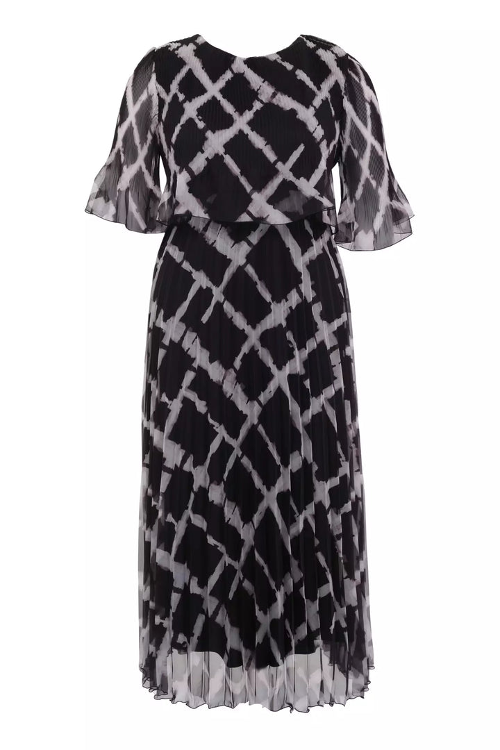 FRV Printed plus size chiffon short sleeve midi dress - Linz
